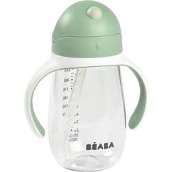 Beaba Bottle tritan non-spill cup with a straw 300 ml Sage green