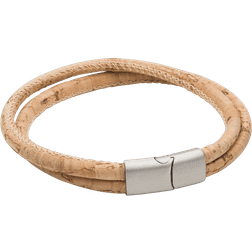 Fred Bennett Cork Double Row Bracelet with Stainless Steel Clasp