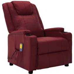 vidaXL Poltrona Massaggiante Rosso Vino Similpelle