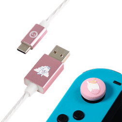 Very Numskull Unicorn Usb C Led Charge Cable & Thumb Grips