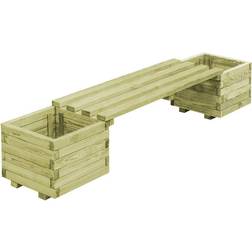 vidaXL Garden Planter Bench Impregnated Pinewood Seat Flower Box