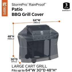 Classic Accessories Storm Pro 64 in. W 30 in. D 48 in. H BBQ Grill Cover Dark