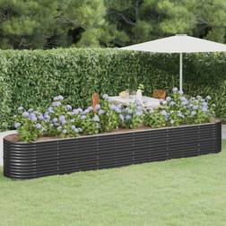 vidaXL anthracite, 440 Garden Powder-coated Raised Bed Flower Pot