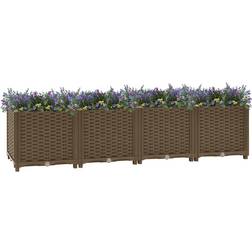 vidaXL Lit Surélevé Jardinière Polypropylène 160x40x38 cm - Marron