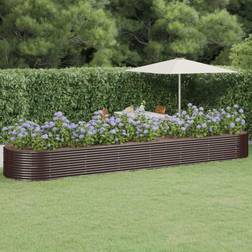 vidaXL brown, 584 Garden Planter Powder-coated Raised Bed Flower Pot