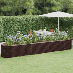 vidaXL brown, 440 Garden Powder-coated Raised Bed Flower Pot