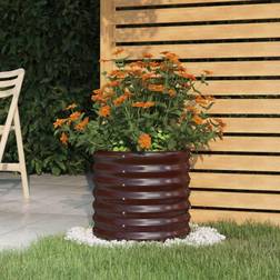 vidaXL plantekrukke 40x40x36 pulverlakeret stål brun Plantekasse