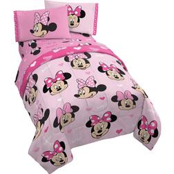 Jay Franco Disney Minnie Mouse Hearts N Love Pink 5 Bed Set