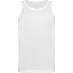 Mens Active Poly Sports Vest - Blanc/Vert/Noir