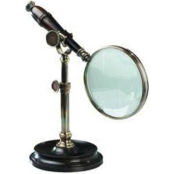 Authentic Models AC099E Magnifying Glass With Stand Bronzed 4.5" with Rosewood Brass & glass Material