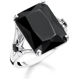 Thomas Sabo Bague avec pierre noire grande et étoile argent noir TR2261-641-11-58 noir/argenté