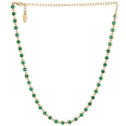 Ettika Bezel Choker Necklace - Gold/Green