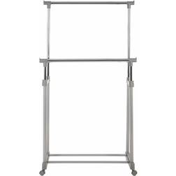 Premier Housewares Double Hanging Rail with Wheels Clothes Rack