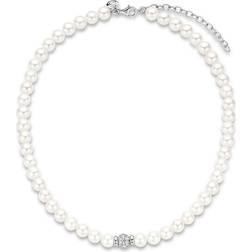 Ti Sento Necklace - Silver/Transparent /Pearl