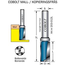 Cobolt 203-012L Mallfräs med styrlager