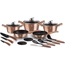 Berlinger Haus Rose Gold 17 Pcs Set Cookware Set with lid