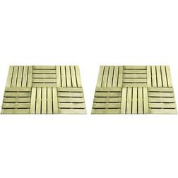 vidaXL 12 pcs Decking Tiles 50x50 cm Wood Green