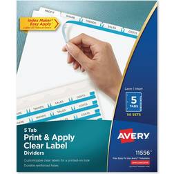 Avery 11556 Print & Apply Clear Label Dividers, Index