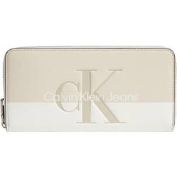 Calvin Klein Logo Zip Around Wallet - WHITE One