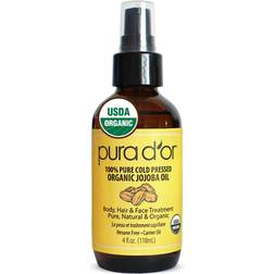 Pura d'or D Organic Golden Jojoba Oil 4oz