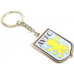 Aston Villa FC Crest Keyring Silver/Blue/Yellow