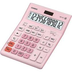 Casio GR-12C-PK OFFICE CALCULATOR PINK 12-DIGIT DISPLAY