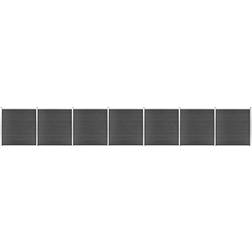 vidaXL Set Pannelli di Recinzione in WPC 1218x186 cm Nero