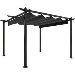 vidaXL anthracite Garden Gazebo with Retractable Roof