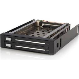 StarTech HSB220SAT25B 2 Drive 2.5in Trayless Hot Swap SATA Mobile Rack Enclosure for 3.5 HDD