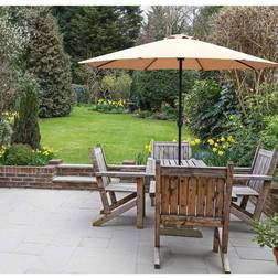 GlamHaus GlamHaus Garden Parasol Umbrella Sand Colour With Protective Cover