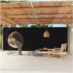 vidaXL Tenda da Sole Laterale Retrattile Per Patio 200x600 cm Nera - Nero