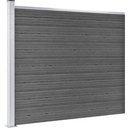 vidaXL Pannelli Di Recinzione In Wpc 526x146 cm Nero Arredo Giardino