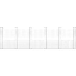 vidaXL Cesta De Gaviones Forma De U 6 Postes De Hierro 620x20x200 cm