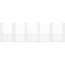 vidaXL gabionkorg 6 stolpar järn 620x20x200 - Silver