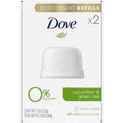 Dove 1.13 Oz. 2-Pack 0% Aluminum Cucumber & Green Tea Deodorant Solid Refills