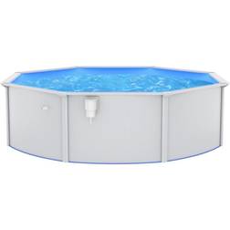 vidaXL Swimming Pool with Steel Wall Round 460x120 cm White