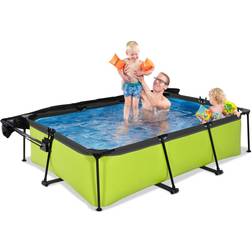 Exit Toys Toys Pool Lime med Filterpump Solsegel 220x150x60cm