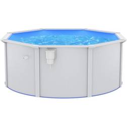 vidaXL Swimmingpool med stålvæg 300x120 cm hvid