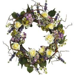 Nearly Natural Wreaths Hydrangea Rose Wreath