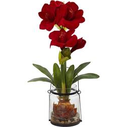 Nearly Natural Amaryllis w/Vase Artificial Plant