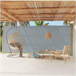 vidaXL grey, 220 600 Patio Retractable Side Awning