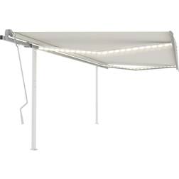 vidaXL Retrattile Manuale con LED 4x3 m Crema