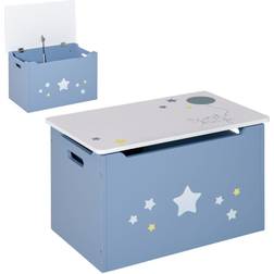 Homcom Kid's Storage Chest with Safety Hinge Handles Air Vents