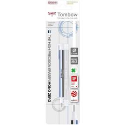 Tombow Viskelæder pen MONO zero ø2,3mm hvid, EHR-KUR, 10stk