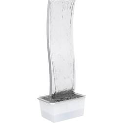 vidaXL Fontana Da Giardino Con Pompa In Acciaio Inox 130 cm Curvo