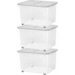 Wham Grey 44L Box Wheels & Lid Set of 3 wilko