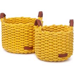 Kidsdepot Korgar 2 delar Korbo M bomull gul