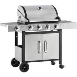 OutSunny Barbecue Grill 4+1 Burner - Black and Stainless Steel