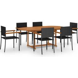 vidaXL 3070765 Ensemble repas de patio, 1 Table incluse 6 Chaises