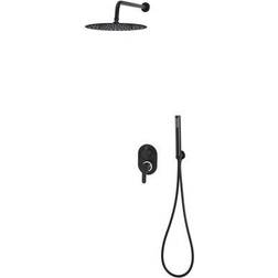 vidaXL Shower system stainless steel 201 black Negro